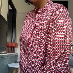 Acer Cupro Red Medallion Side Button top -XS/L